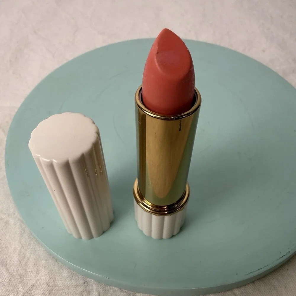 Estee Lauder All-Day Lipstick Beautiful Pink‎ White Fluted Tube Vtg Discontinued